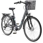 TELEFUNKEN E-Bike Elektrofahrrad Alu 28 Zoll mit 7-Gang Shimano Kettenschaltung, Pedelec Citybike leicht mit Fahrradkorb, 250W und 10,4Ah, 36V Sitzrohrakku, RC822 Multitalent