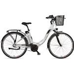E-Bike TELEFUNKEN "Multitalent RC865" E-Bikes weiß Elektro-Cityräder mit Fahrradkorb