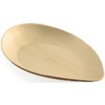 Braune Moderne Mank Ovale Teller aus Palmblatt Einweg 20-teilig 