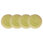 Grüne Butlers Runde Teller 25 cm aus Keramik 4-teilig 