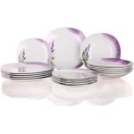 Lavendelfarbene Banquet Speiseteller & Essteller aus Porzellan 18-teilig 