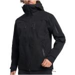 Reduzierte Schwarze Wasserdichte Winddichte Tenson Regenjacken aus Polyester mit Kapuze für Herren Größe 3 XL 