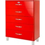 Rote Tenzo Malibu Nachhaltige Kleinmöbel lackiert aus MDF mit Schublade Breite 50-100cm, Höhe 100-150cm, Tiefe 0-50cm 