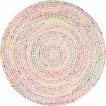 Weiße Geflochtene Moderne Runde Runde Teppiche 240 cm aus Baumwolle 