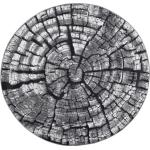 Graue Gino Falcone Runde Runde Teppiche 60 cm aus Holz 