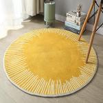 Gelbe Runde Runde Teppiche 120 cm aus Vinyl 