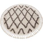 Cremefarbene Geflochtene Runde Runde Teppiche 160 cm aus Textil 