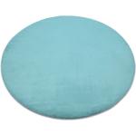 Aquablaue Runde Runde Teppiche 80 cm aus Textil 
