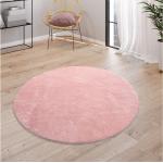 Reduzierte Anthrazitfarbene Paco Home Runde Runde Teppiche 120 cm aus Textil 