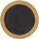 Schwarze Geflochtene Runde Jute-Teppiche 180 cm aus Jute 