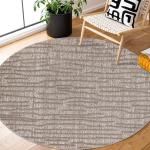 Braune Melierte Landhausstil Runde Runde Teppiche aus Textil 