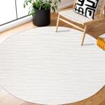 Melierte Landhausstil Runde Runde Teppiche aus Textil 
