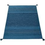 Reduzierte Blaue Gestreifte Moderne Paco Home Rechteckige Kelim Teppiche aus Baumwolle 