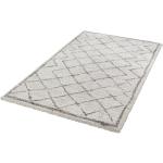 Loft Hochflor Teppich - Geometrisches Muster Shaggy für Wohnzimmer, Schlafzimmer - Creme Grau