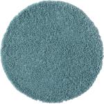 Hellblaue Unifarbene Runde Runde Teppiche 100 cm aus Textil 