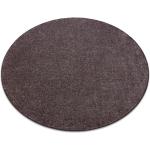 Braune Unifarbene Runde Runde Teppiche 170 cm aus Textil 