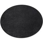 Schwarze Unifarbene Runde Runde Teppiche 133 cm aus Textil 