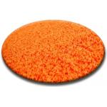 Orange Moderne Dywany Łuszczów Runde Shaggy Teppiche 150 cm aus Textil 