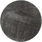 Anthrazitfarbene Unifarbene Minimalistische Paco Home Runde Runde Teppiche aus Polyester 