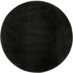 Schwarze Unifarbene Minimalistische Paco Home Runde Runde Teppiche aus Polyester 