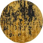 Goldgelbe Abstrakte Moderne Rechteckige Runde Teppiche aus Baumwolle 