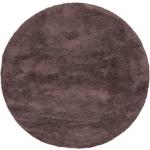 Reduzierte Braune Unifarbene Runde Hochflorteppiche 80 cm aus Textil 