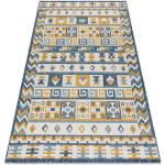 Teppich SISAL COOPER Aztekisch, Etno, Zickzack 22218 ecru / dunkelblau 80x150 cm