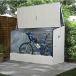 Fahrradbox Fahrradgarage Gartenbox Aufbewahrungsbox 196x89x133 cm beige - Tepro