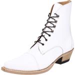Weiße Cowboy-Boots & Cowboystiefeletten mit Schnürsenkel für Damen Größe 35 mit Absatzhöhe über 9cm 