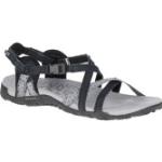 Schwarze Merrell Terran Outdoor-Sandalen mit Riemchen aus Nubukleder Atmungsaktiv für Damen Größe 36 für den für den Sommer 