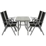 Graue Moderne 4Home Sitzgruppen aus Glas Breite 100-150cm, Höhe 50-100cm, Tiefe 50-100cm 5-teilig 
