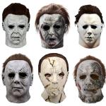 Terror Halloween Michael Myers Masken mit LED-Glühen Horror Latex Voller Kopf Kopfbedeckung Gruselige Gesichtsbedeckung Maskerade Partyzubehör