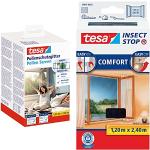 Reduzierte Anthrazitfarbene Tesa Insect Stop Comfort Fliegengitter & Insektenschutzgitter aus Birkenholz UV-beständig 