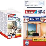Anthrazitfarbene Tesa Insect Stop Comfort Fliegengitter & Insektenschutzgitter aus Birkenholz UV-beständig 