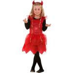 Reduzierte Rote Buttinette Teufel-Kostüme mit Pailletten aus Jersey für Kinder Größe 104 