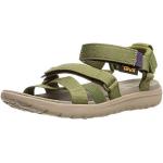 Olivgrüne Gepunktete Teva Sanborn Outdoor-Sandalen mit Riemchen für Damen Größe 37 für den für den Sommer 