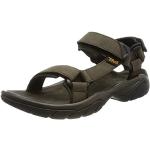 Dunkelbraune Outdoor-Sandalen mit Klettverschluss aus Leder für Herren Größe 45 für den für den Sommer 