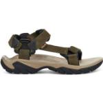 Reduzierte Dunkelgrüne Teva Terra FI Outdoor-Sandalen mit Riemchen aus Nubukleder Leicht für Herren Größe 43 für den für den Sommer 