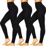 Reduzierte Schwarze Unifarbene Atmungsaktive Thermo-Leggings für Damen Größe M für den für den Winter 