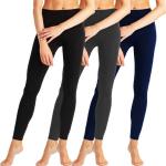 Reduzierte Unifarbene Atmungsaktive Thermo-Leggings für Damen Größe 3 XL für den für den Winter 
