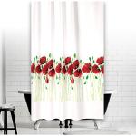 Grüne Textil-Duschvorhänge mit Blumenmotiv aus Textil maschinenwaschbar 200x240 
