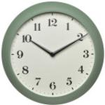 Echt-Glas Uhr Wanduhr Rund Küche 30 cm Deko Gänseblümchen grün weiß