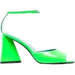 Reduzierte Smaragdgrüne The Attico Damensandaletten mit Riemchen Größe 37 mit Absatzhöhe 7cm bis 9cm 