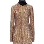 Reduzierte Goldene Langärmelige The Attico Mini Samtkleider mit Pailletten mit Reißverschluss aus Polyamid für Damen 