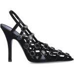 Reduzierte Schwarze Elegante The Attico Spitze High Heels & Stiletto-Pumps mit Riemchen aus Leder für Damen Größe 37 mit Absatzhöhe über 9cm 
