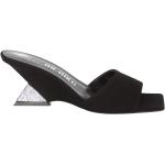 Reduzierte Schwarze The Attico Karree Mules aus Veloursleder für Damen Größe 37 mit Absatzhöhe 5cm bis 7cm 