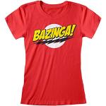 The Big Bang Theory Bazinga T Shirt ausgestattet, Damen, S-2XL, Rot, Offizielle Handelsware
