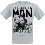 The Big Lebowski T-Shirt - Life Goes On Man - S bis XXL - für Männer - Größe XXL - grau meliert - Lizenzierter Fanartikel