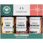 The Body Shop Foam & Merriment Shower Gel Trio Geschenkset: Duschgel Mango 60 ml + Duschgel Strawberry 60 ml + Duschgel Pink Grapefruit 60 ml für Frauen