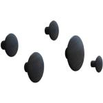Schwarze Skandinavische Muuto The Dots Runde Garderobenhaken & Kleiderhaken aus Holz Höhe 0-50cm, Tiefe 0-50cm 